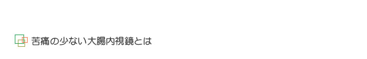 苦痛の少ない大腸内視鏡とは